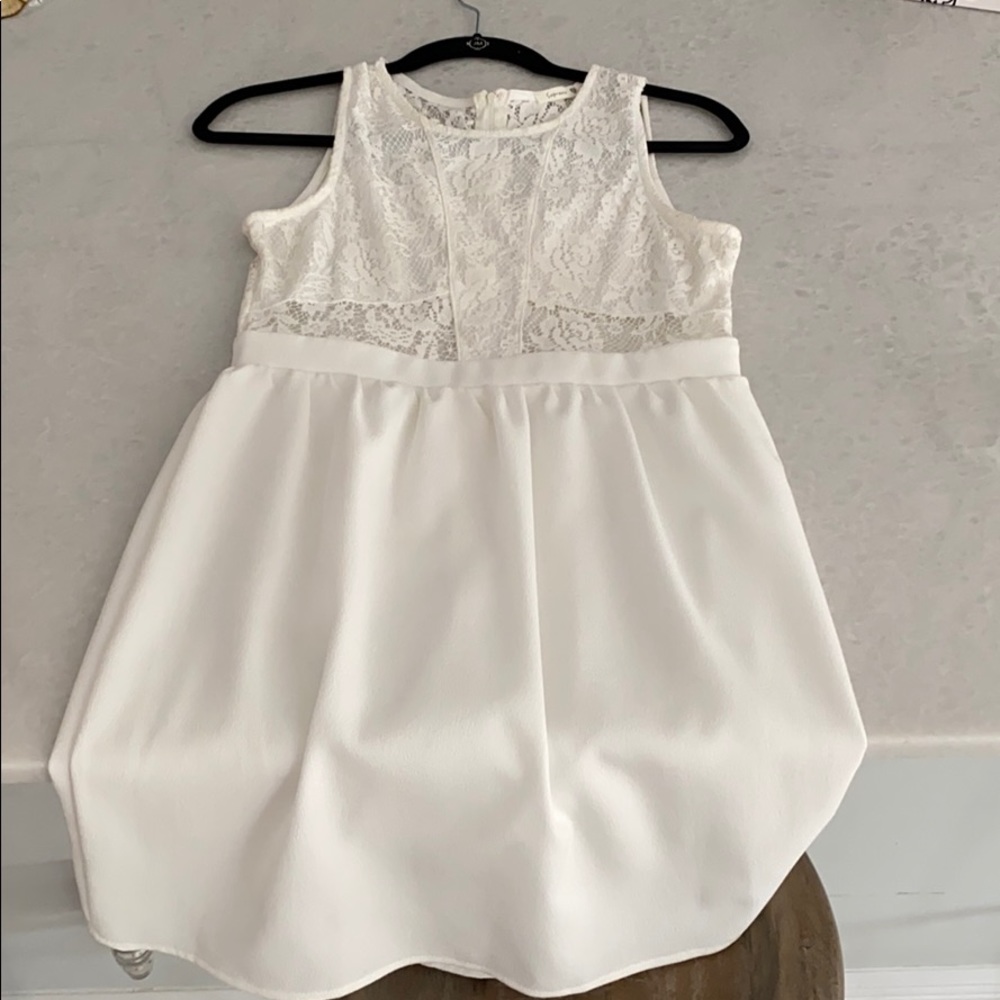 White dress with zip back